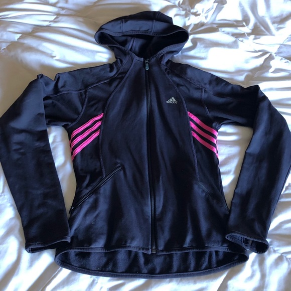 Adidas Dark Purple Plum Pink Stripes ZIP Up - Picture 10 of 11